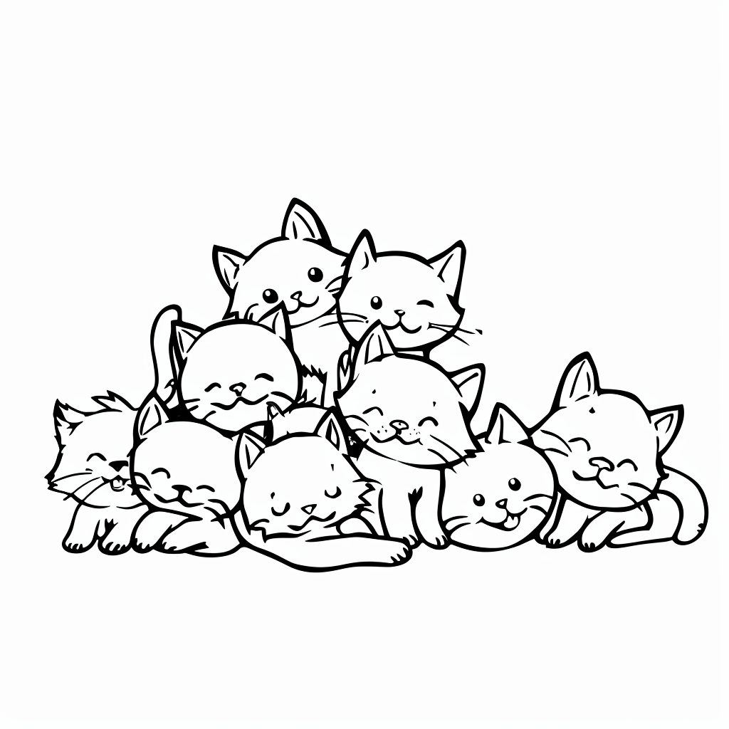 Group of Kittens Playing