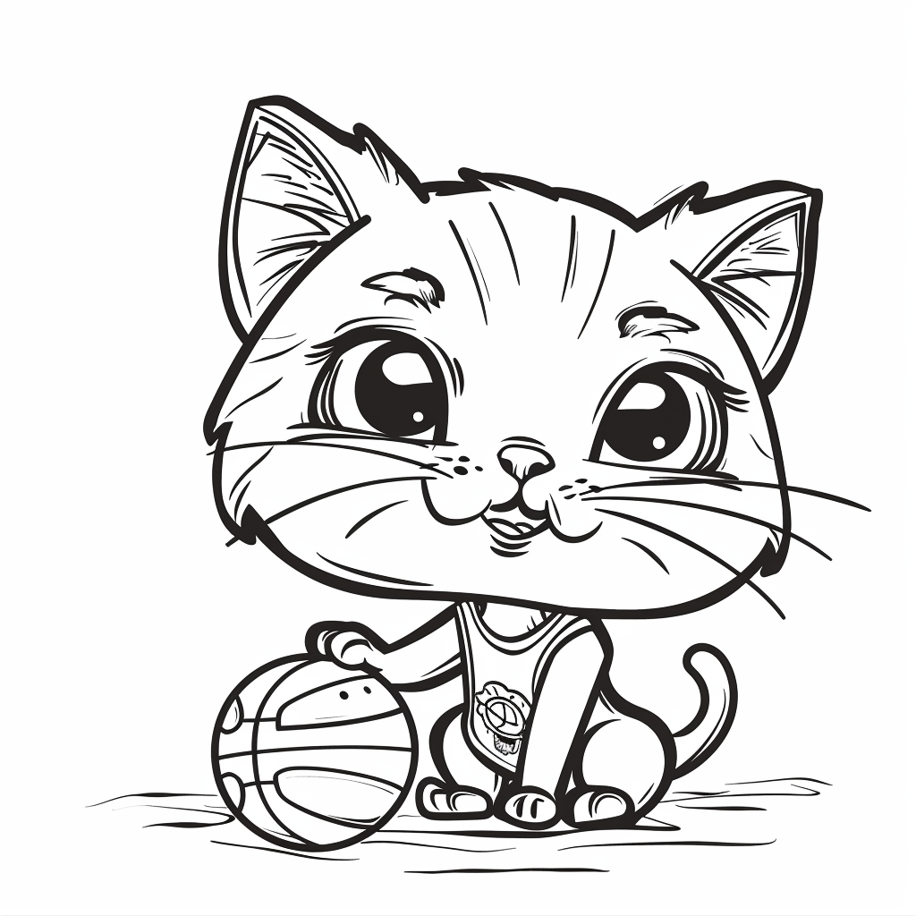 Kitten Playing Basketball
