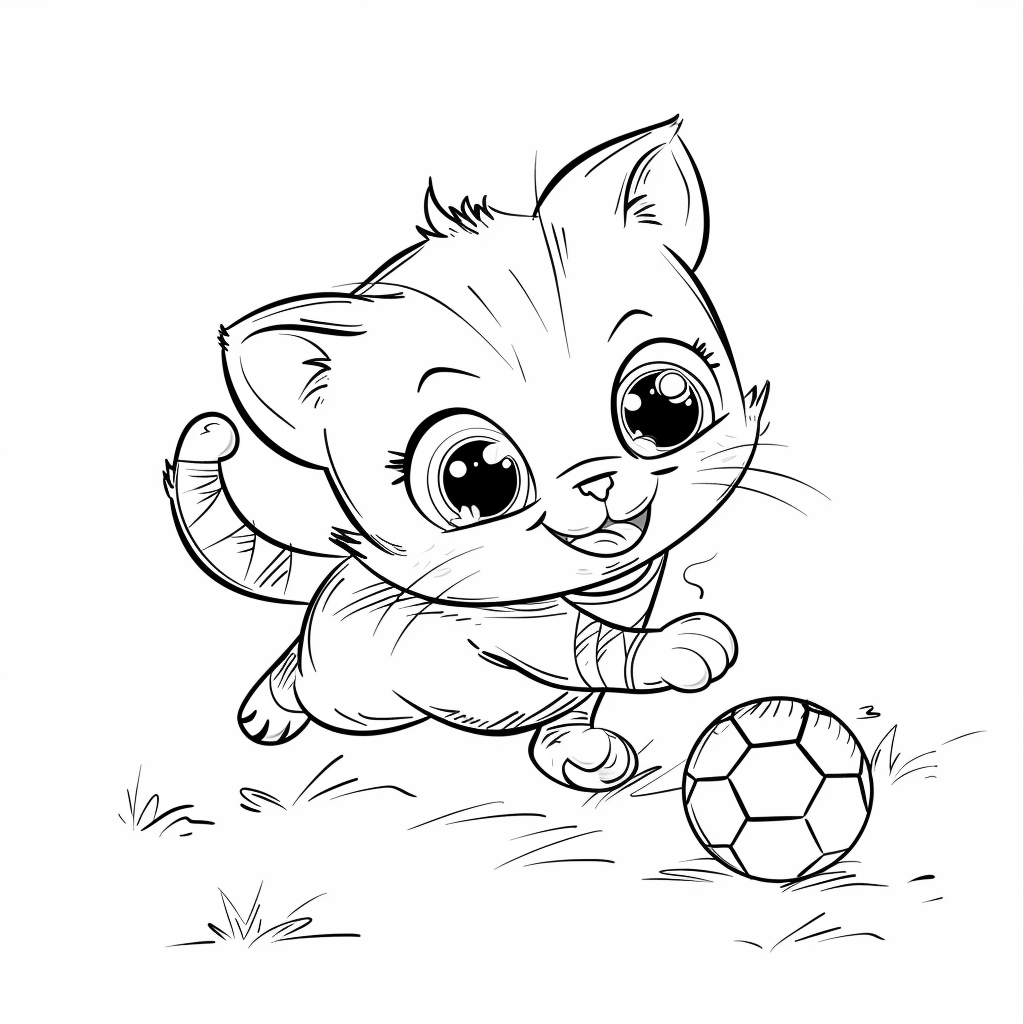 Kitten Playing Soccer