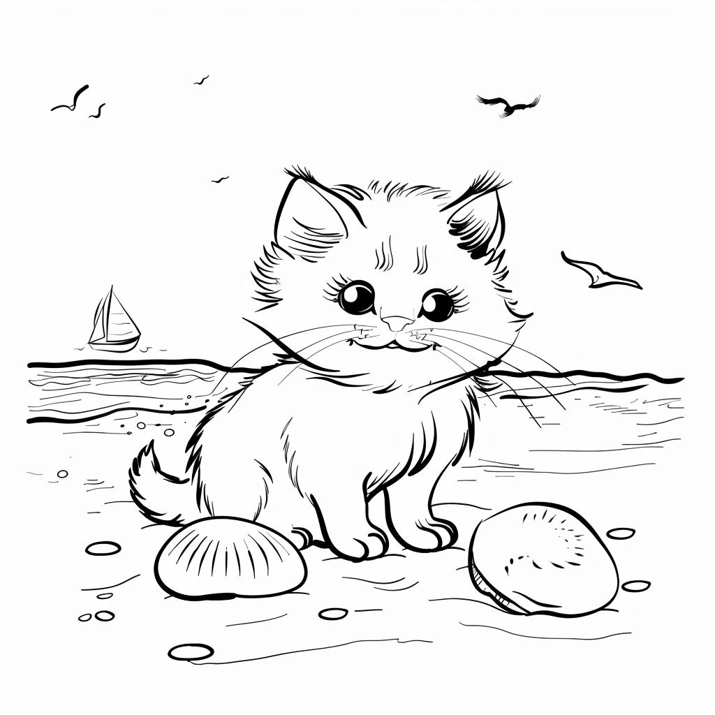 Kitten on the Beach