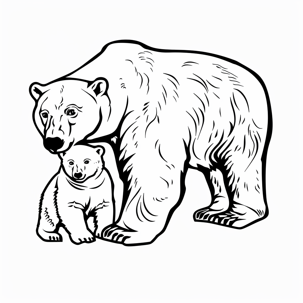 Polar Bear Cub and Mom