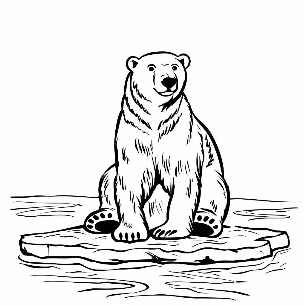 Polar Bear Sitting on ice v2