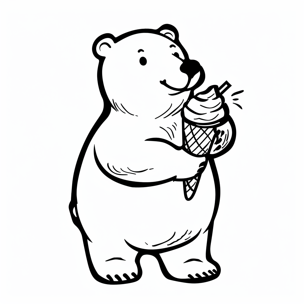 Polar Bear With Ice Cream