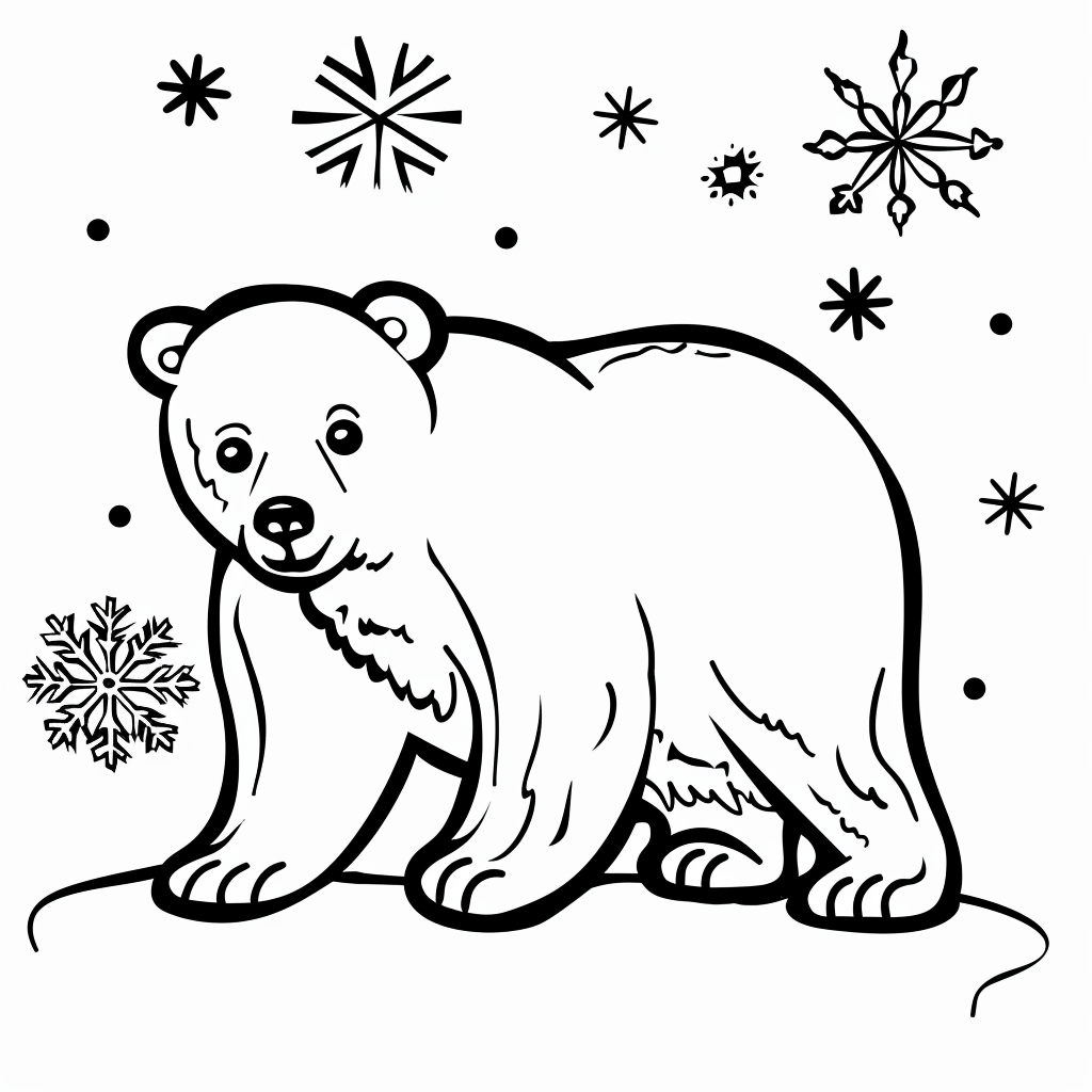 Polar Bear With Snowflake