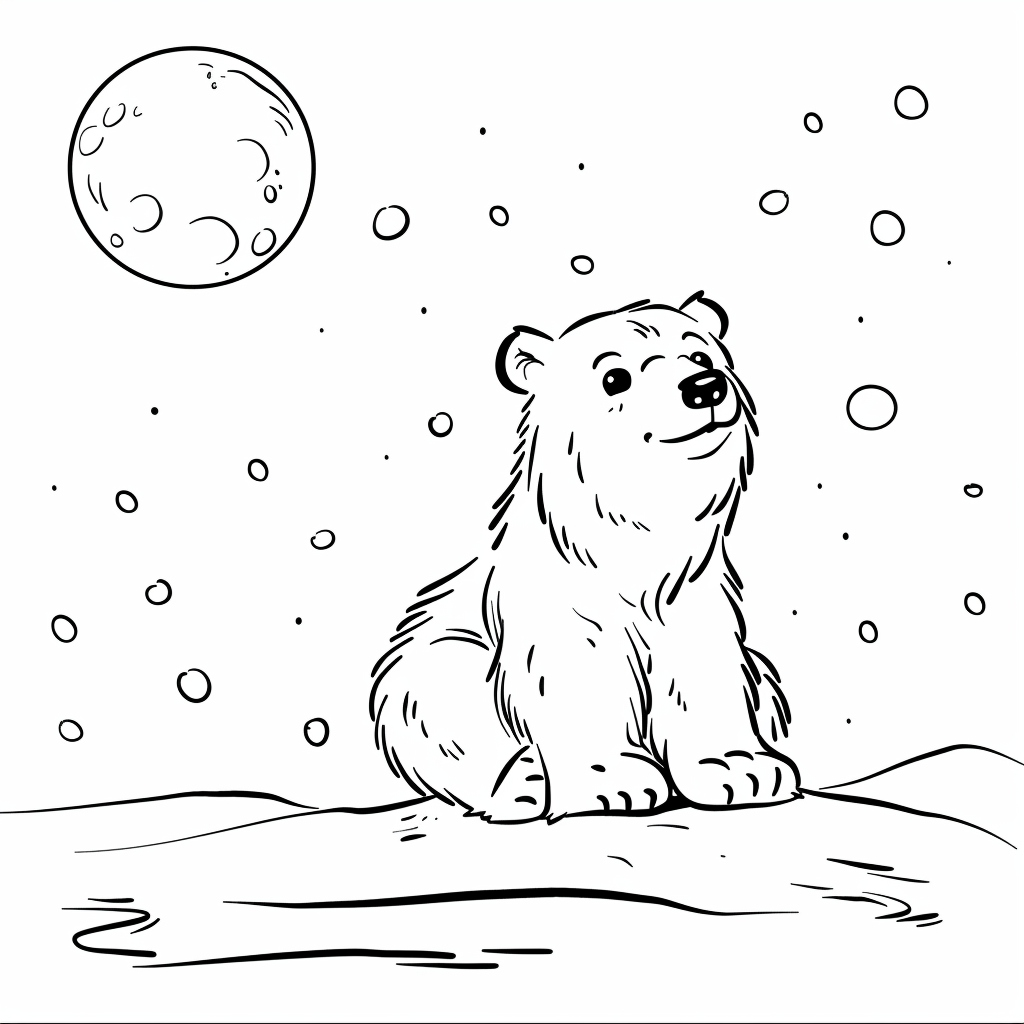 Baby Polar Bear at Night