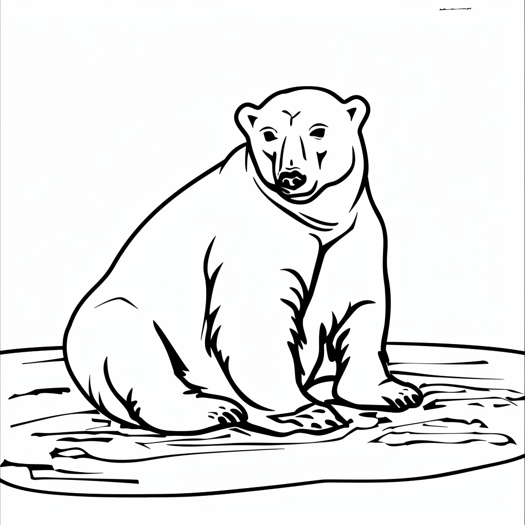 Polar Bear sitting on Ice