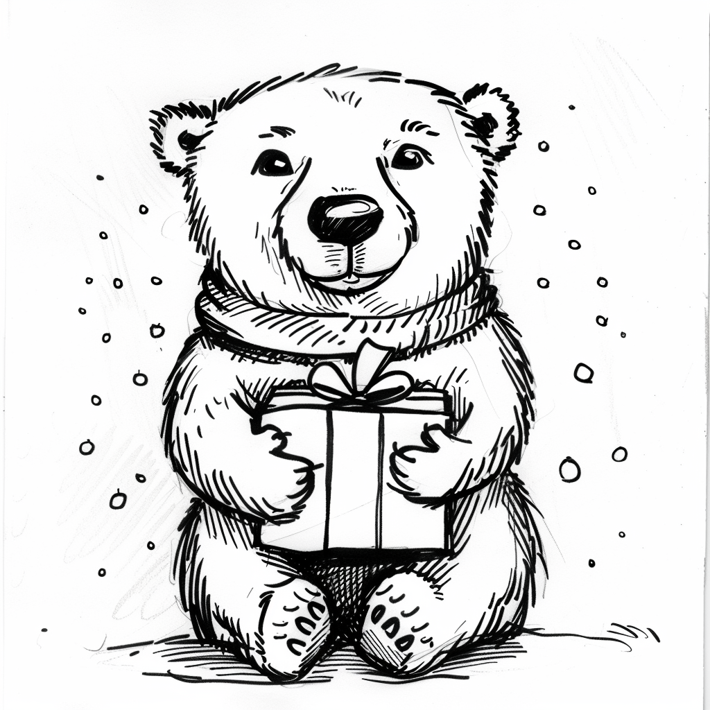 Baby Polar Bear with Gift