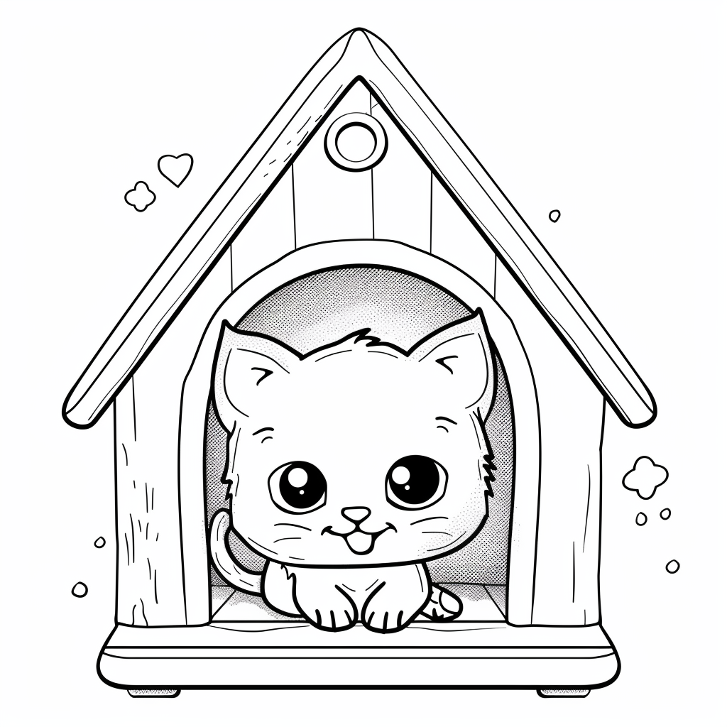 baby kitten in tiny house