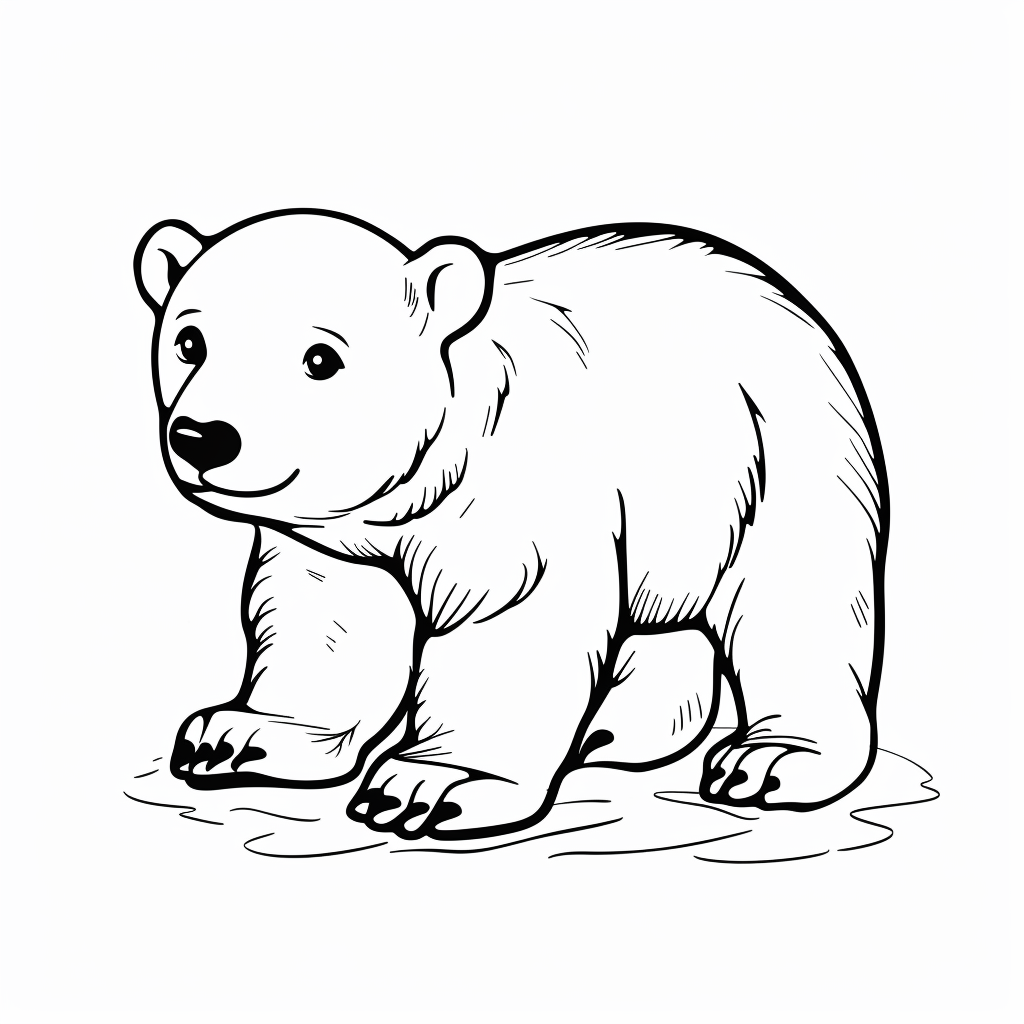 baby polar bear walking