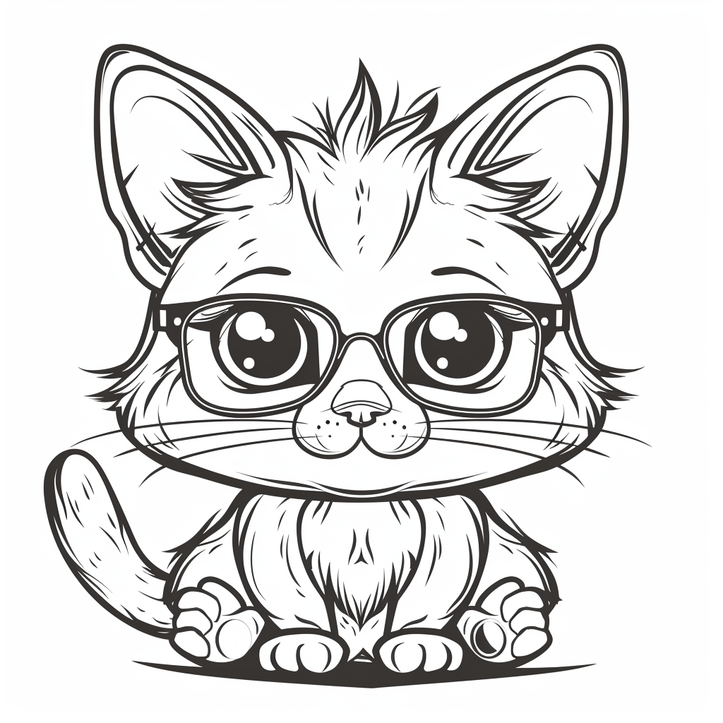 kitten wearing glasses