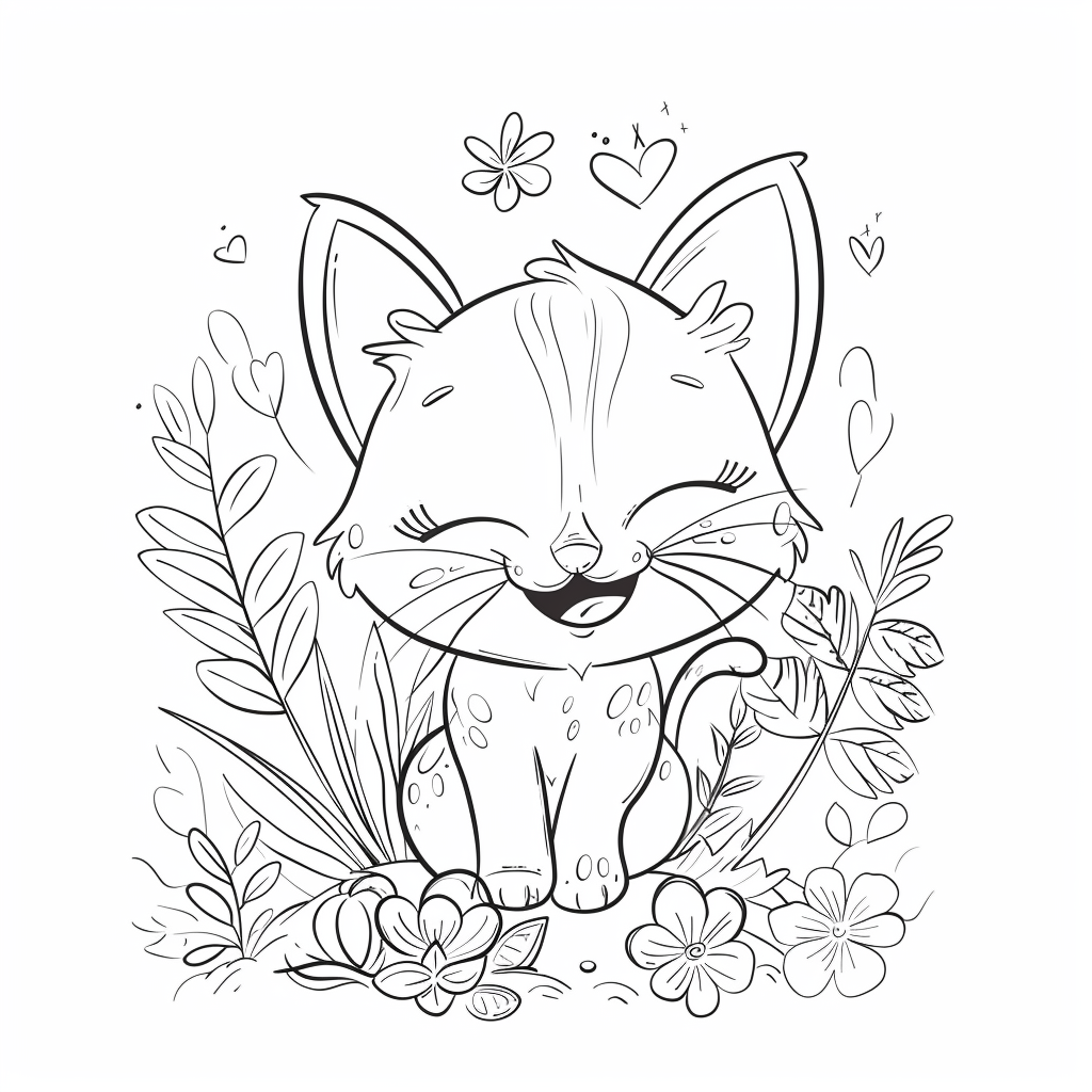 kitten with flowers