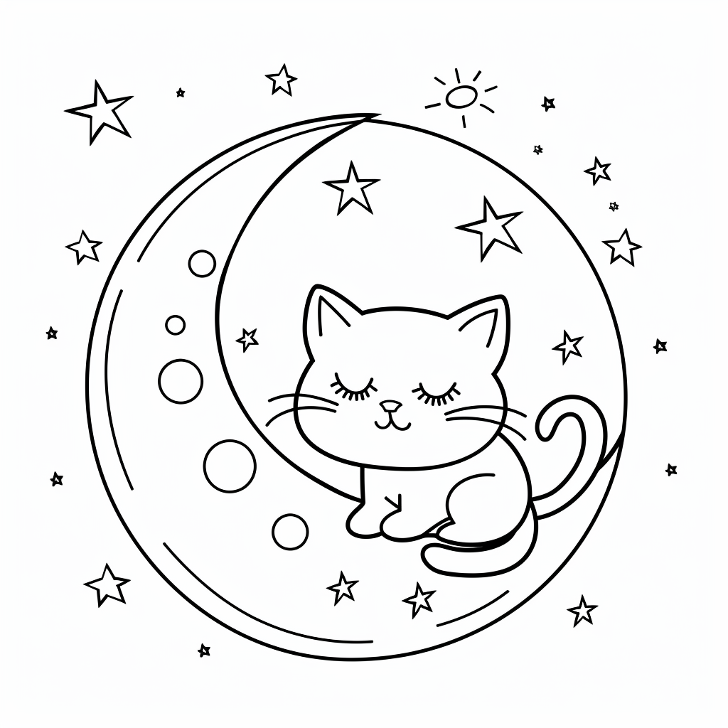 kitten with moon