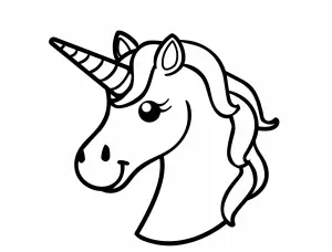 Unicorn Head for coloring