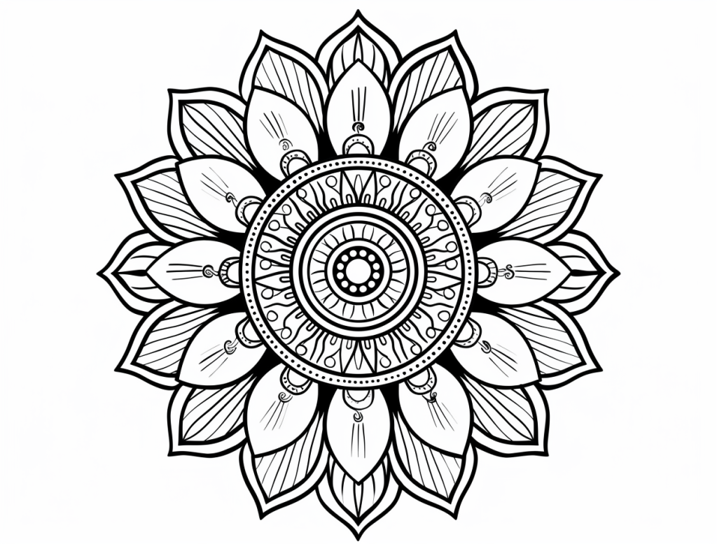 sunflower mandala coloring page