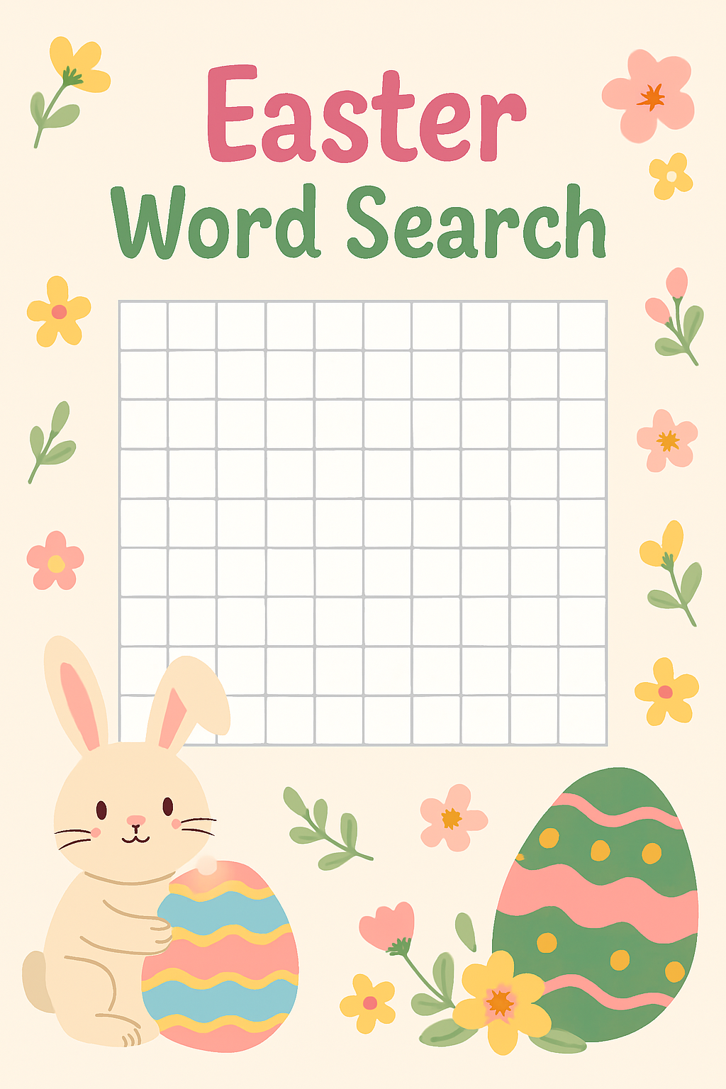 Easter Word Search Template