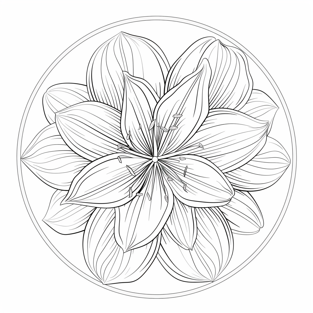 Beautiful Amaryllis Flower Mandala