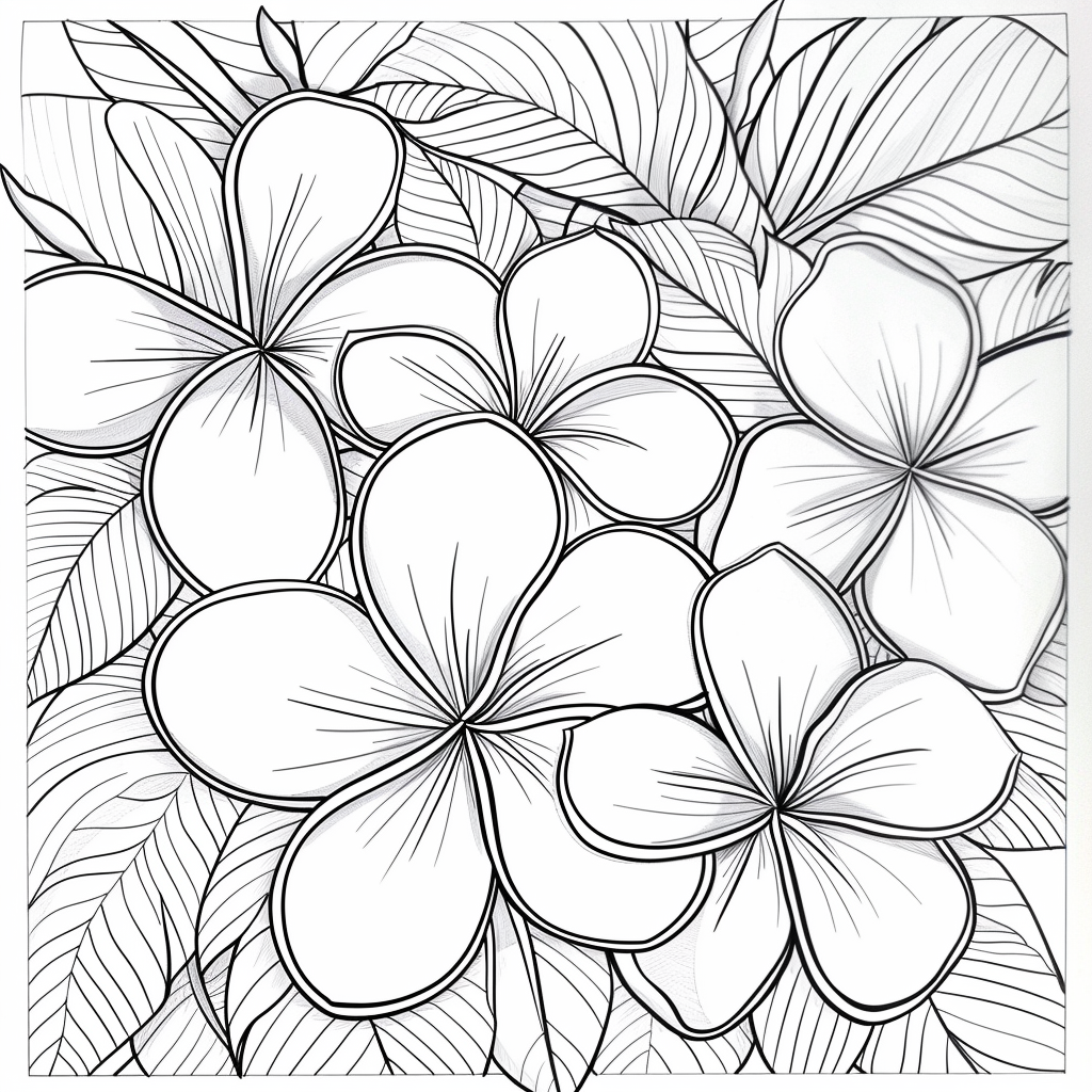 Plumerias on Large Leaves