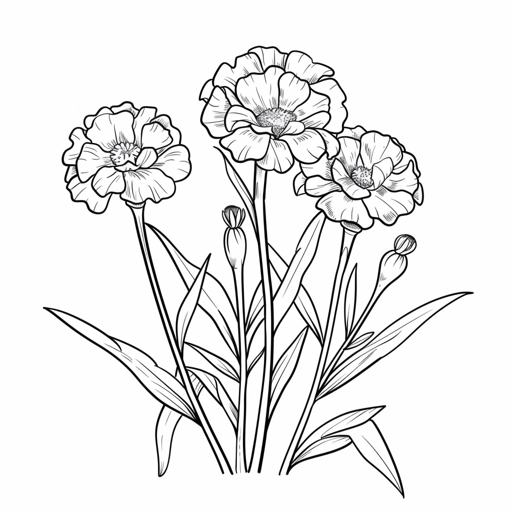 Three Marigold Flowers