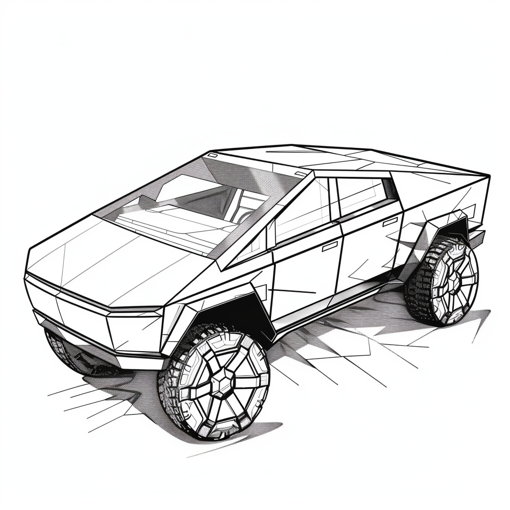 cybertruck coloring page 3