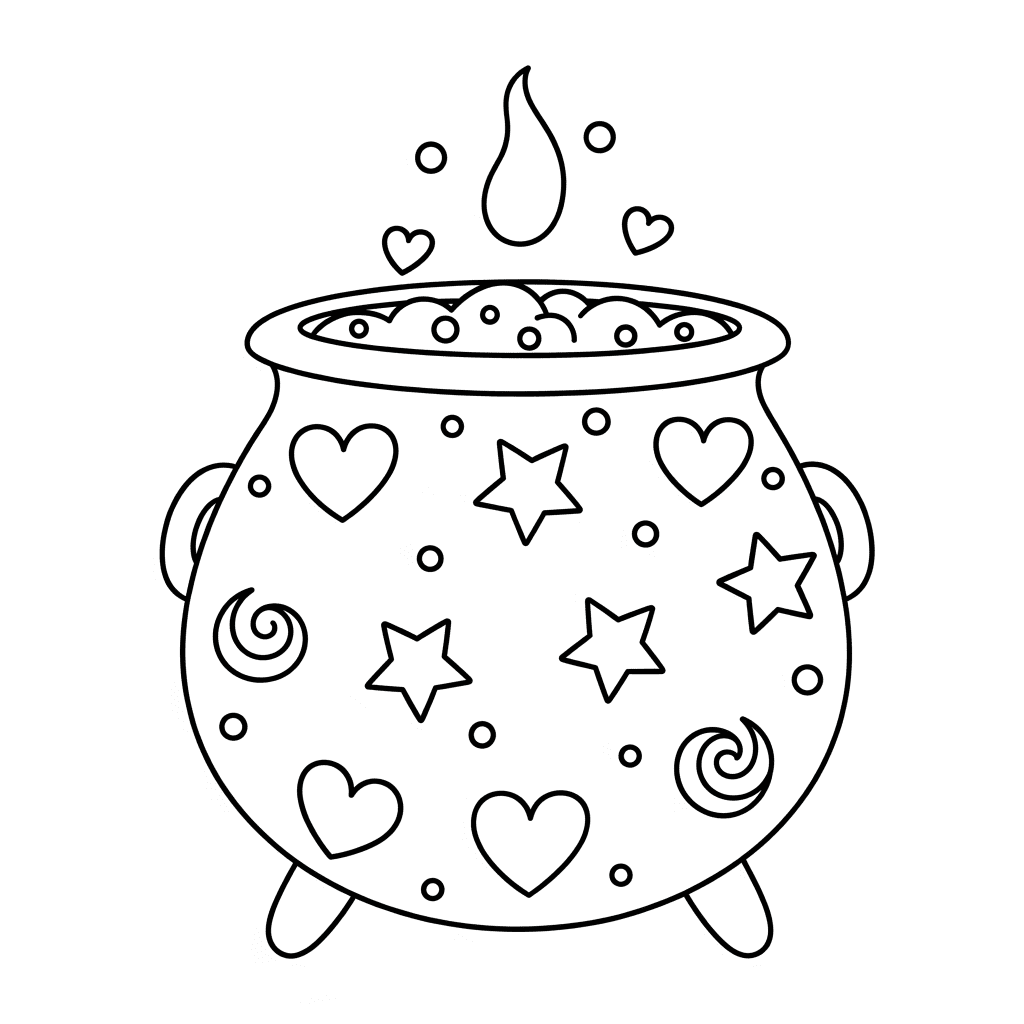 cauldron coloring page