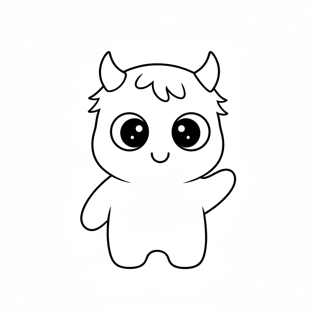 cute monster coloring page