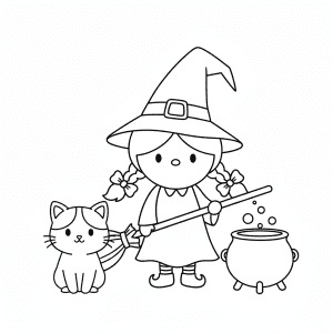 witch coloring page